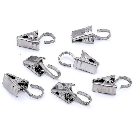 40 stk. 430 rustfrit stål fortykket fladt krogklips dekorativt gardinkrog gardinklips hjem gardinklips, lille gardinklips krog bred flad reb fest