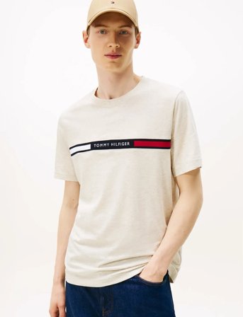 Tommy Hilfiger Hilfiger Chest Insert Tee - Cream - M