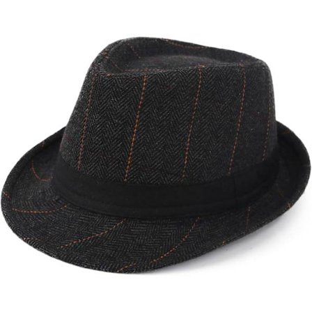 esh Unisex Klassisk Trilby Fedora Hat Sort/Gitter 7-7 3/8