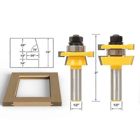 2 stk. Fræserbit 1/2 tommer Shaker Træbearbejdning Mejsler