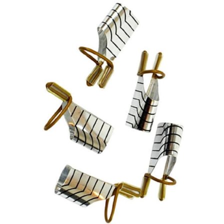 Formar för nagelförlängning med mall - 5 st - Färg: Silver