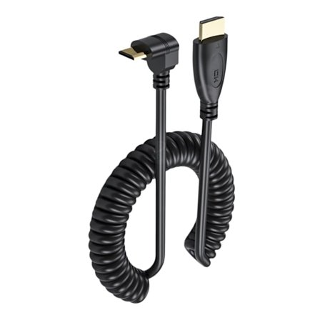 Højhastigheds Mini HDMI-kompatibelt til HDMI-kompatibelt spiralsnoet kabel med forgyldte stik for stabil signaloverførsel