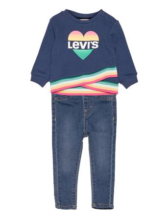 Lvg Rib Crew W Jeans Set Blue Levi's