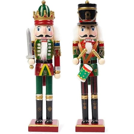 2 st Nötknäpparfigurer Trä Nötknäpparsoldater[HK]