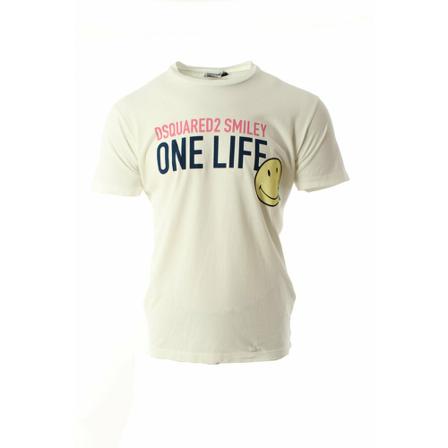 Dsquared2, T-Shirts Beżowy, Mężczyzna, Rozmiar: S