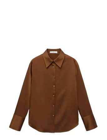 Mango | Satin Finish Flowy Shirt | L