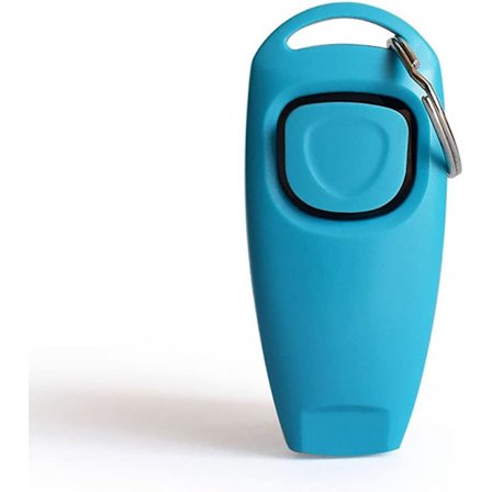 1 x Pet Training Clicker, 2 i 1 Træningsfløjte til Hund og Kat, Lyseblå
