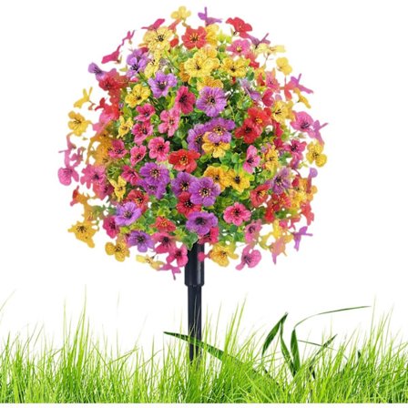 Kunstige Blomster Havestager, Eukalyptus & Blomstrende Stilk Dekoration med Jordspyd - Forår til Sommer Haveindretning til Stier, Por