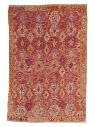 Handvävd Kelim Afghan Old Style Matta 175X250 Mörkröd/Brun