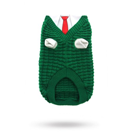 Urban Pup - Wallaces Strikkede Hundegenser - Grønn - Hundegenser, hundvester & T-skjorter til hunder