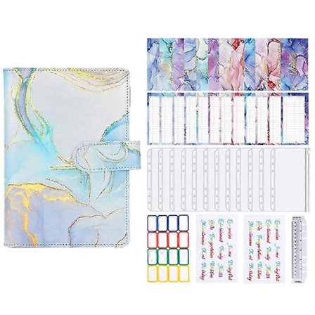 A6 Farverig Penge Budget Planner Binder Lynlåskuverter Kontantkuverter til Budgettering Penge Organisering