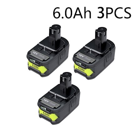 6Ah för RYOBI P108 18V One+ Plus batteri 18 volt litiumjon elverktyg P104 P107 RB18L50 RB18L20 P108