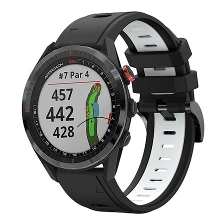 Svart Vit Svart Vit Silikon Armbandsur kompatibelt med Garmin Approach S62 kompatibelt med Garmin Approach S62