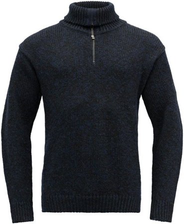 Devold Nansen Sweater Zip Neck Dark Blue Melange