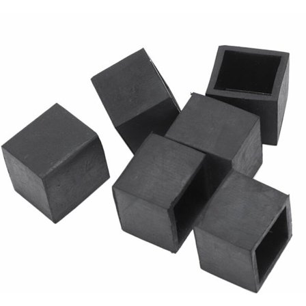 Gummikapper til møbelben / gulvbeskytter, 25mm x 25mm, 6 stk.