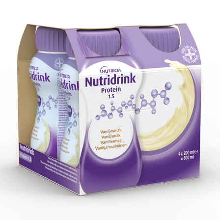 Nutridrink Protein Næringsdrikk, Vanilje, 4x200 ml