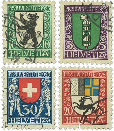Schweiz 1925 - MICHEL 214/17 - Stemplet