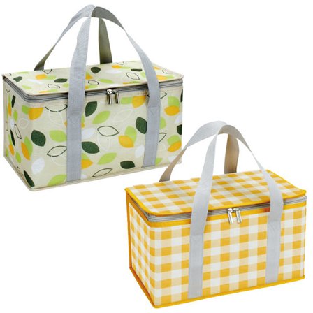 2-pakning Isolerte Gjenbrukbare Matposer, Sammenleggbar Kjølebag for Dagligvarer, Kraftig Stor Isolert Veske, Flyleaf+Gul og Hvit