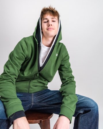 New Balance New Balance French Terry Full Zip Hoodie Grön Huvtröjor/Hoodies Kille - Kids Brand Store