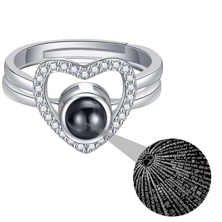 Ring Med "jag Älskar Dig" På 100 Språk" Silver