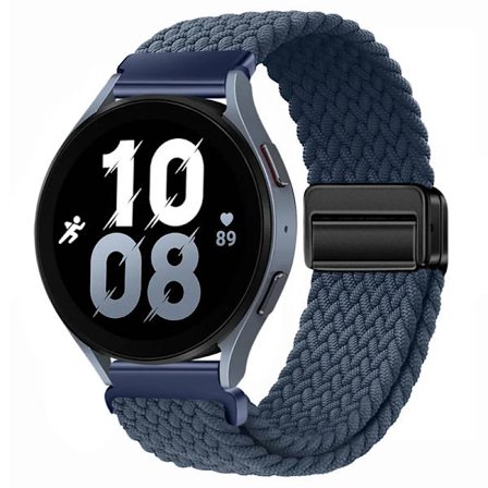 20mm 22mm Flätat Nylonarmband kompatibelt med Samsung Galaxy Watch 6 5 4 Magnetiskt Armbandsbälte Huawei Watch 4 Pro/GT3 Pro Amazfit GTR4 Band