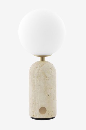 Globen Lighting - Portabel bordslampa Torrano Beige travertin - Beige - Bordslampor - Från Homeroom