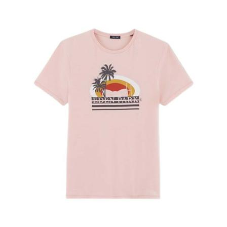 Eden Park, Printed flame t-shirt Roze, Heren, Maat:L