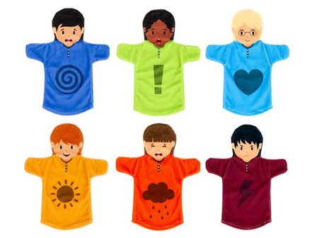 ACHOKA Handdockor känslor 6/fp - Lyreco - Skola och förskola - Lekmaterial - Handdockor