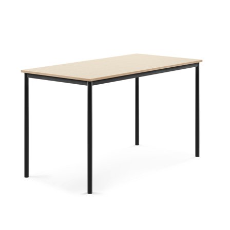 Tisch SONITUS, 1600x800x900 mm, Hochdrucklaminat Birke, anthrazit