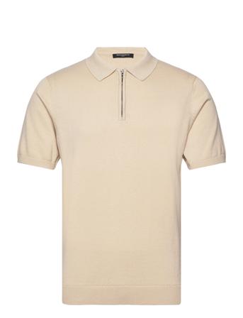 Zip Neck Ss Polo Beige French Connection