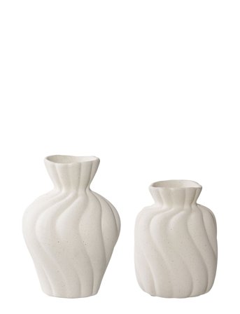 House Nordic Lina - Vase, Ceramic, White, Set Of 2 - White - 15X11X10.5CM