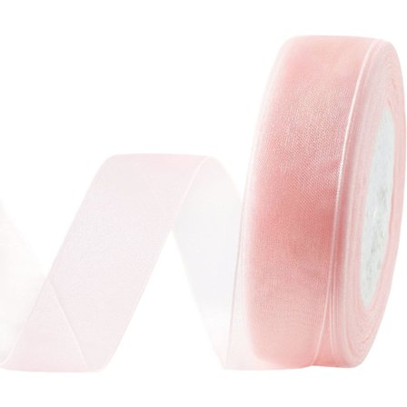 Organza-nauha, samppanja, 2,5 cm, 45 metriä, läpikuultava organza-nauha, sifonki-nauha lahjapakkauksiin, askarteluun, kimppujen käärimiseen, 