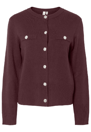 Y.A.S YASPIMI Stickad kofta Stickat Dam Brun S