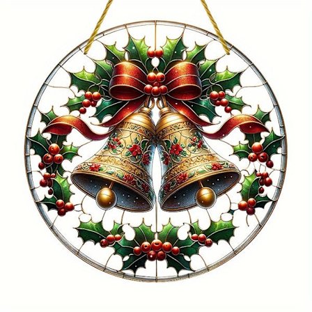 Charmerende juleklokke akryl vinduesdekoration - Perfekt til festlig væg-, soveværelses-, have- og kontordekoration