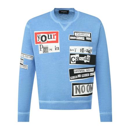 Dsquared2 - Stickade Tröjor - Blå - Herr - Storlek: M, Herr, Storlek: M