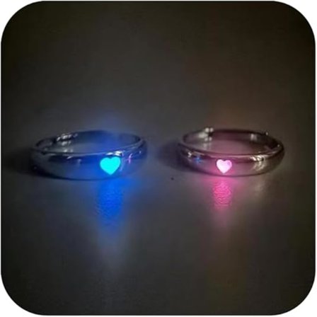 2 st Justerbara Hjärtformade Ringar, Romantiskt Par, Enkel Klassisk, Legering, Söt, för Alla Hjärtans Dag, Vardagsbruk, Alla Säsonger