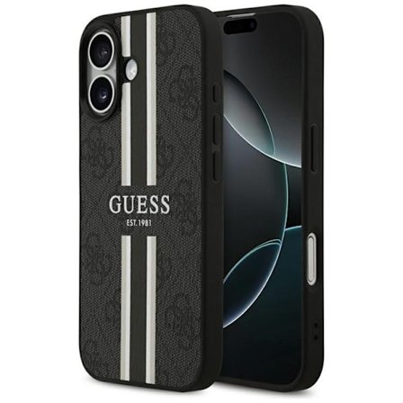 Guess Mobilskal till iPhone 17 MagSafe 4G Printed Stripes - Svart
