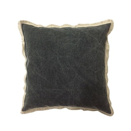 Koristeellinen tyyny 45x45cm kangas oliivinvihreä