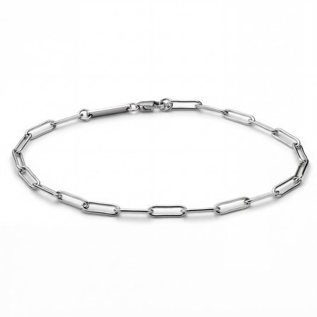 New Classics | 3 mm 925 Sterling Silber Armband mit Büroklammerkette für Männer - Kettenarmbänder