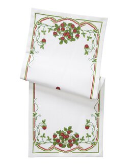 Broderikit Jordgubbar - Löpare - Svarta Fåret