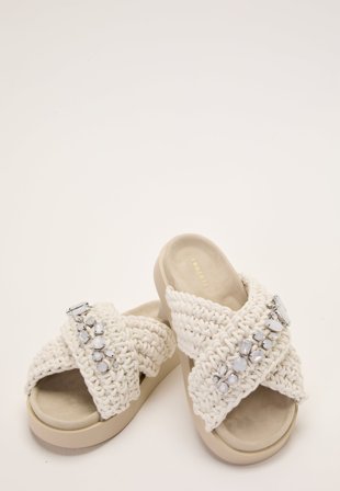 INUIKII - Slipper Woven Stones - Off White