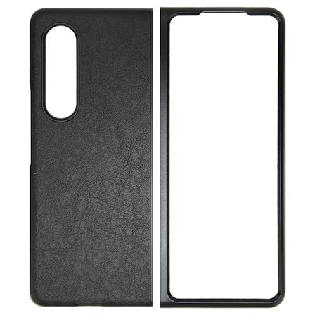 Business PU-läderfodral för Galaxy Z Fold 3 Reptålig vikbar skärmtelefonfodral Svart