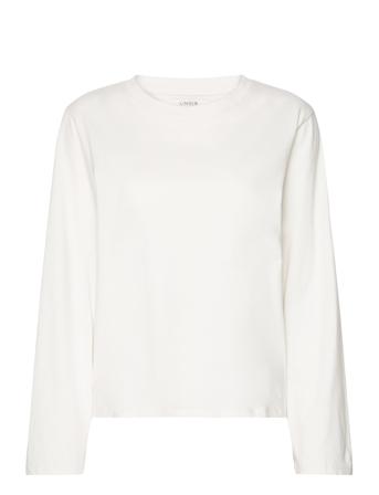 Top Sophie T-shirts & Tops Long-sleeved Hvit Lindex*Betinget Tilbud
