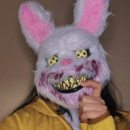 1 st Halloween Evil Bloody Rabbit Mask Masquerade Huvudbonader Performance rekvisita