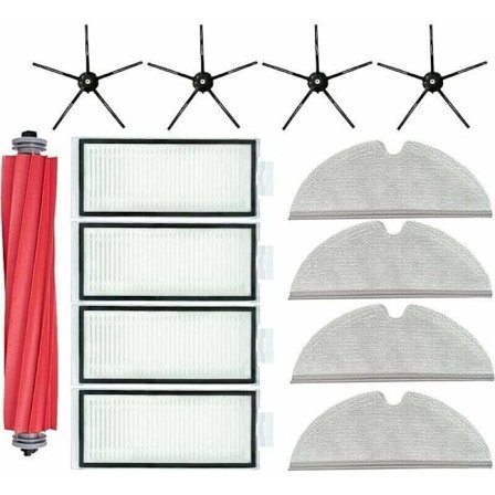 Tilbehør for Roborock Q7 Max + Kluter Mopp Sidebørster Hovedrulle Xiaomi Svart Støvsuger Reservedeler.