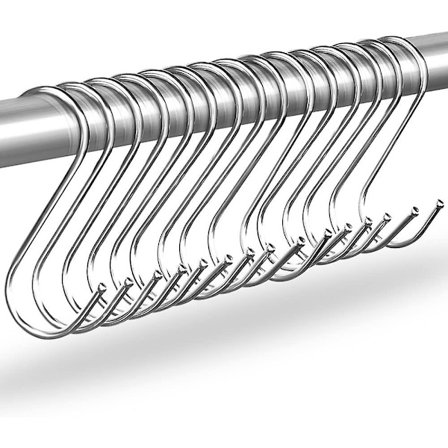 Piao Set med 15 Rostfria S-Krokar, Rost- och Korrosionsskyddade Metallkrokar, 4,7 tum S-Form