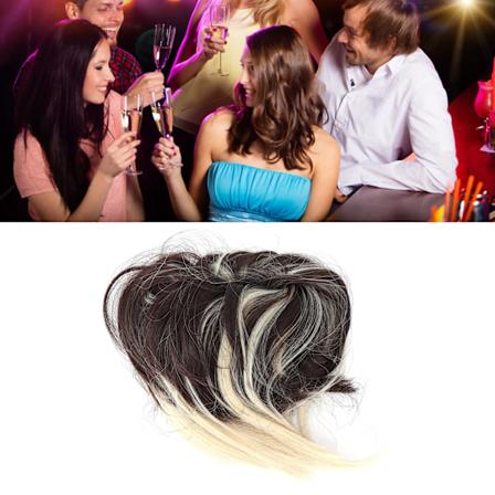 Moderig Messy Bun Hårelement med Bånd Tyk Udsløvet Opsætning Syntetisk Hårelastik Forlængelse til Kvinder PigerQ17-6H613