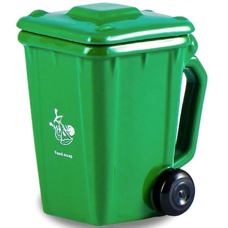 Skraldespand Keramisk Krus, Skraldespand Kop, Sjov Skraldespand Krus, Genbrugsspand Krus, Affaldsspand Krus (Grøn)