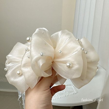 Sløyfe Perle Hårklo Sløyfe Hårklør BEIGE