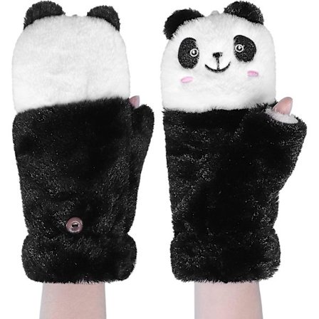 Piger Drenge Panda Mønster Termiske Handsker Tykke Pelsede Vinterhandsker Vanter Gave
